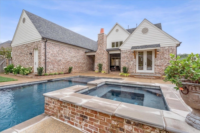 2486 E Allelon Rd E, Germantown, TN 38138 - view of pool featuring french doors and an in-ground hot tub