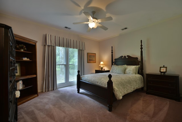 6500 State Line Rd, Tn, TN 38141 - bedroom featuring carpet, ornamental molding, and a ceiling fan