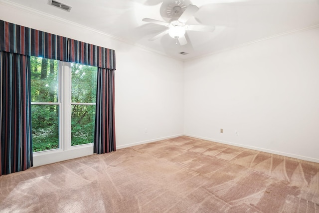 6500 State Line Rd, Tn, TN 38141 - empty room featuring carpet, ornamental molding, and ceiling fan