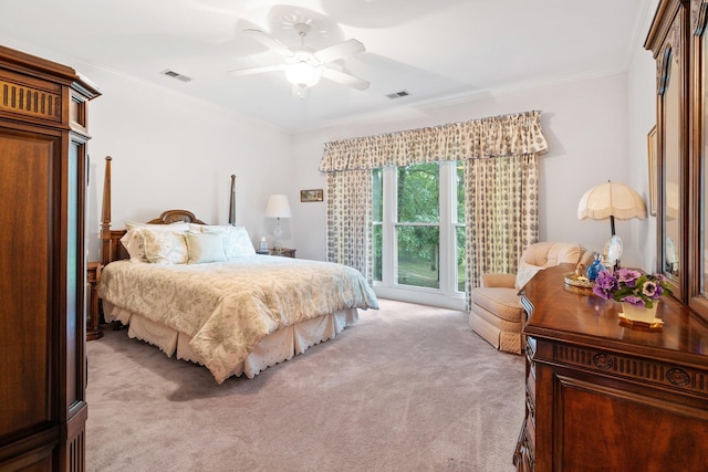 6500 State Line Rd, Tn, TN 38141 - bedroom with light carpet, crown molding, and ceiling fan