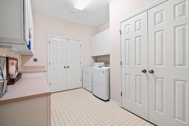 6500 State Line Rd, Tn, TN 38141 - washroom featuring cabinet space, light flooring, and independent washer and dryer