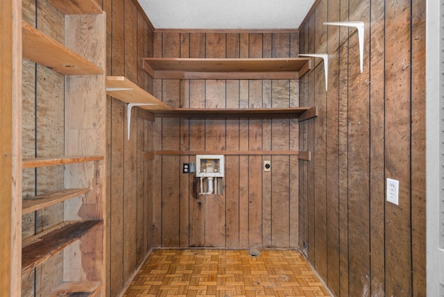18 County Road 252nd Rd, Glen, MS 38846 - washroom featuring hookup for an electric dryer, hookup for a washing machine, and wooden walls