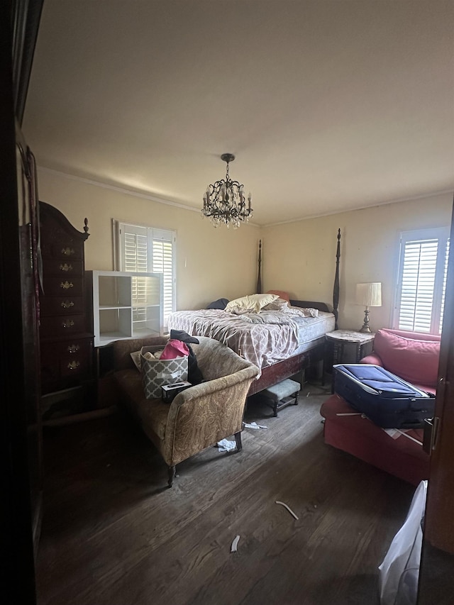 1407 Worthington St, Memphis, TN 38114 - bedroom with wood finished floors and a chandelier