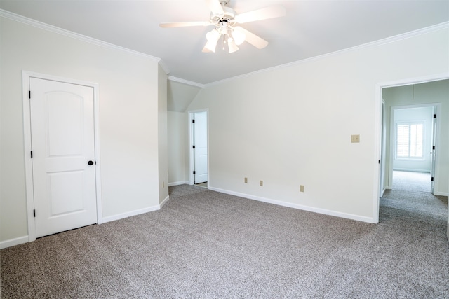 3485 E Taplow Way E, Collierville, TN 38017 - unfurnished bedroom with carpet floors, ornamental molding, and ceiling fan