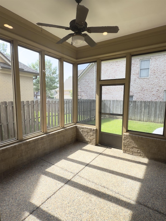 3485 E Taplow Way E, Collierville, TN 38017 - unfurnished sunroom with a ceiling fan