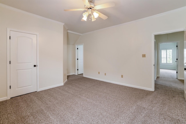 3485 E Taplow Way E, Collierville, TN 38017 - unfurnished bedroom featuring carpet, ornamental molding, and ceiling fan