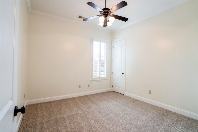 3485 E Taplow Way E, Collierville, TN 38017 - empty room with ornamental molding, light carpet, and a ceiling fan