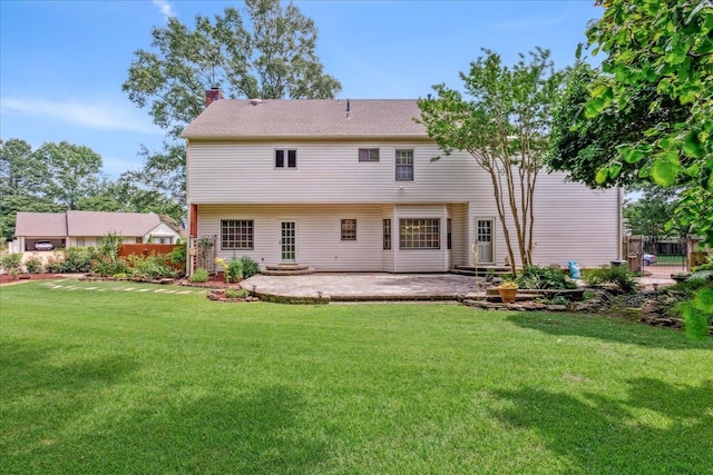 7802 Foster Ridge Dr, Germantown, TN 38138 - rear view of house featuring a patio area and a chimney