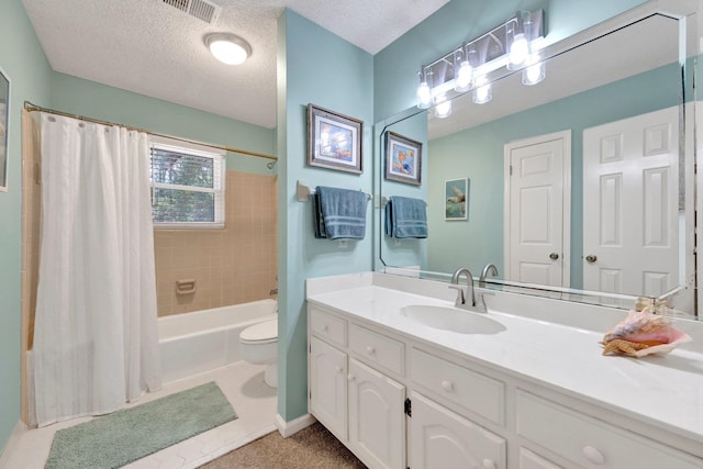 2671 Maple Grove Cv S, Germantown, TN 38139 - full bathroom with shower / bathtub combination with curtain, vanity, and a textured ceiling
