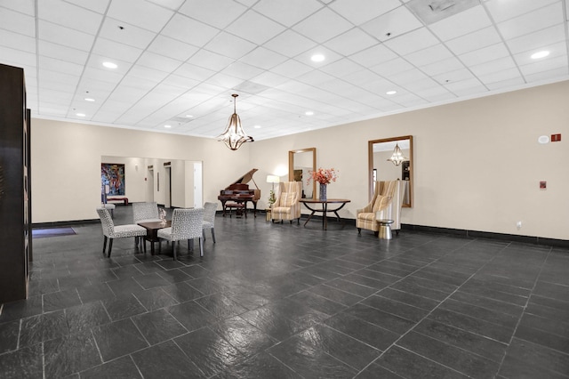 200 Wagner Pl Unit 804, Memphis, TN 38103 - miscellaneous room with a chandelier, recessed lighting, and a paneled ceiling