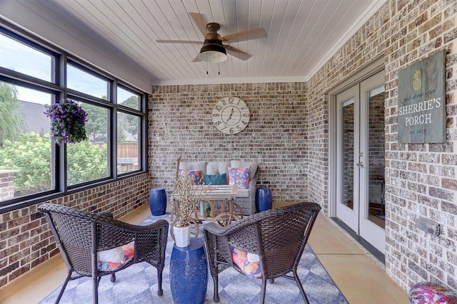 280 Cotton Trail Dr, Rossville, TN 38066 - sunroom / solarium with ceiling fan and french doors
