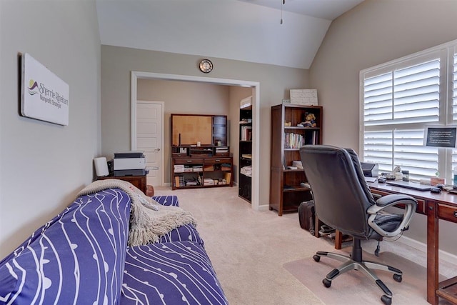 280 Cotton Trail Dr, Rossville, TN 38066 - office featuring light carpet, healthy amount of natural light, and vaulted ceiling
