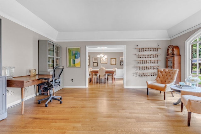 2004 Kirby Rd, Memphis, TN 38119 - office with light wood finished floors and a chandelier
