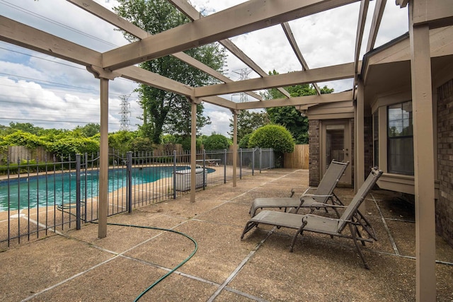 460 Jason Dr, Memphis, TN 38120 - view of swimming pool with a fenced backyard, a pergola, and a patio