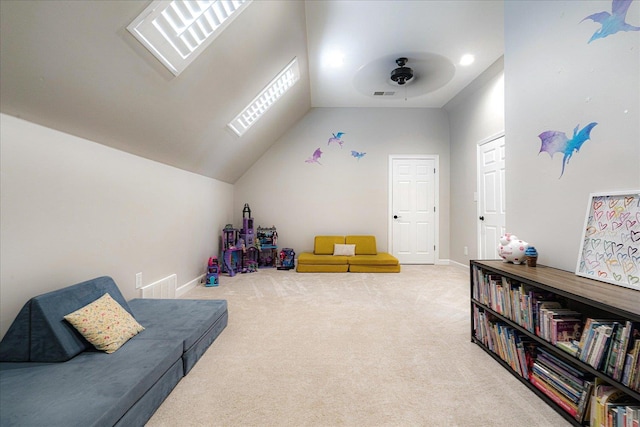 2165 Latting Hills Cv, Eads, TN 38016 - sitting room with a ceiling fan, carpet, and lofted ceiling