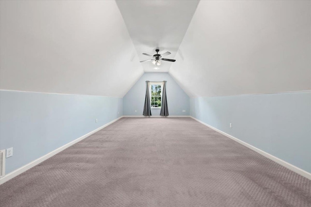 3760 Broadway Rd, Bartlett, TN 38135 - bonus room with vaulted ceiling, a ceiling fan, and carpet flooring