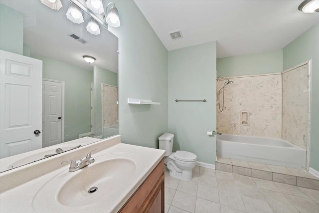 3760 Broadway Rd, Bartlett, TN 38135 - bathroom with vanity, tile patterned floors, and  shower combination