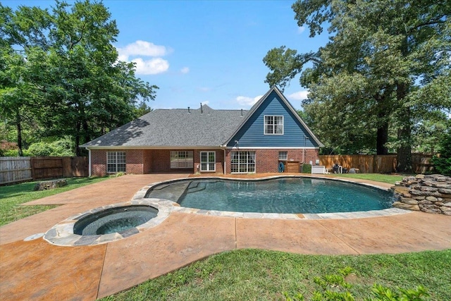 3760 Broadway Rd, Bartlett, TN 38135 - view of pool with an in-ground hot tub, a fenced backyard, and a patio area