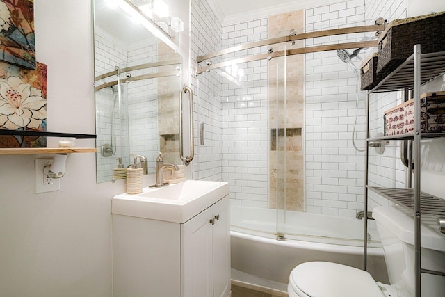 569 Lundee Pl, Memphis, TN 38111 - full bathroom featuring vanity, shower / bath combination with glass door, and ornamental molding