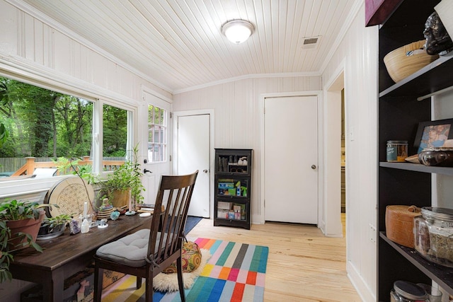 569 Lundee Pl, Memphis, TN 38111 - home office featuring crown molding, light wood-style flooring, and wood ceiling