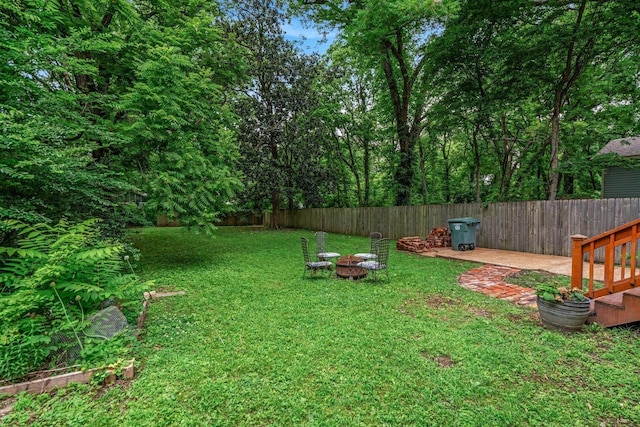 569 Lundee Pl, Memphis, TN 38111 - fenced backyard featuring a fire pit