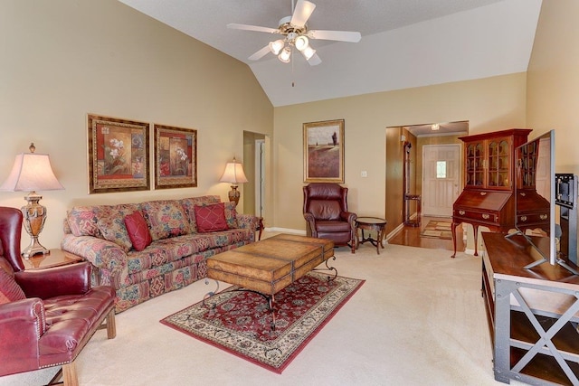 3365 Harrell Rd, Tn, TN 38002 - carpeted living room featuring a ceiling fan and high vaulted ceiling
