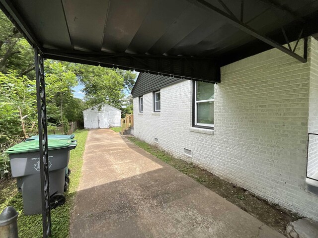 1454 Railton Rd, Memphis, TN 38111 - view of patio / terrace with a shed