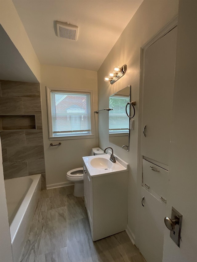 1454 Railton Rd, Memphis, TN 38111 - full bath with vanity, a bath, marble look tile flooring, and a shower