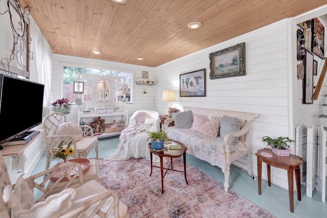 560 S Greer St, Memphis, TN 38111 - living area with wood ceiling, recessed lighting, and wooden walls