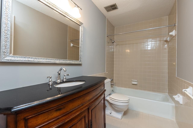 6942 Amberly Rd Unit 6942, Memphis, TN 38119 - full bathroom with tub / shower combination, vanity, a textured ceiling, and tile patterned flooring