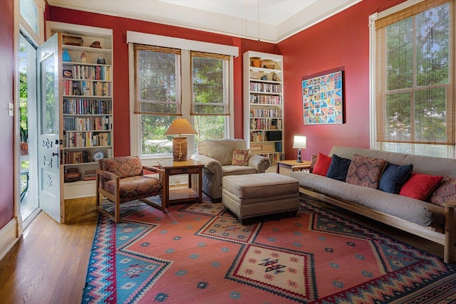 1785 Glenwood Pl, Memphis, TN 38104 - living area with built in features and wood finished floors