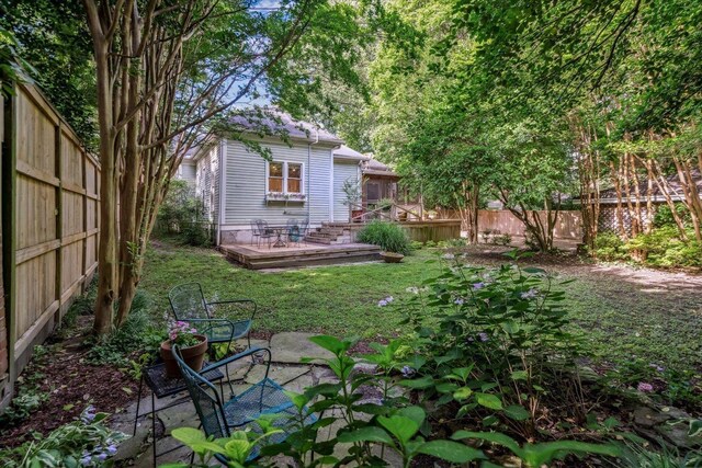 1785 Glenwood Pl, Memphis, TN 38104 - fenced backyard featuring a wooden deck