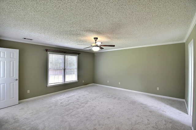1150 Forest Wood Cv E, Collierville, TN 38017 - carpeted spare room featuring ceiling fan, crown molding, and a textured ceiling