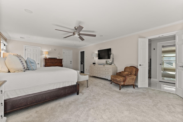 232 Windover Grove Dr, Memphis, TN 38111 - carpeted bedroom with multiple windows, crown molding, and a ceiling fan