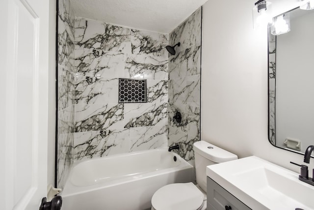 7881 Collins Wood Cv, Memphis, TN 38125 - full bathroom with tub / shower combination, vanity, and a textured ceiling