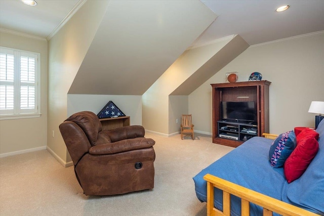 1506 Wolf Bend Rd, Germantown, TN 38138 - carpeted living area with ornamental molding and recessed lighting