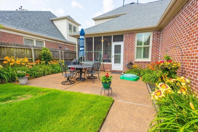 1506 Wolf Bend Rd, Germantown, TN 38138 - view of patio featuring a sunroom