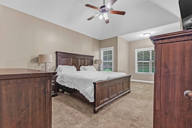 6836 Lagrange Grove Dr, Cordova, TN 38018 - bedroom with lofted ceiling, light carpet, and ceiling fan