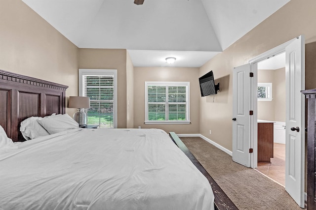 6836 Lagrange Grove Dr, Cordova, TN 38018 - carpeted bedroom featuring lofted ceiling and baseboards
