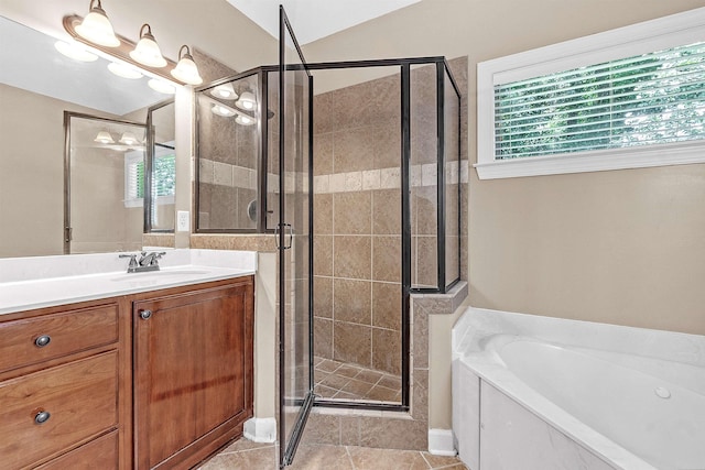 6836 Lagrange Grove Dr, Cordova, TN 38018 - full bath with a garden tub, a shower stall, vanity, and tile patterned flooring