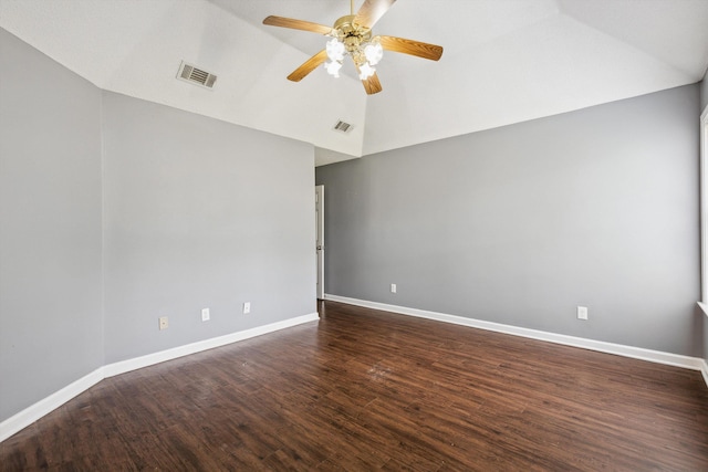 2766 Fletcher View Dr, Memphis, TN 38016 - unfurnished room with a ceiling fan, wood finished floors, and high vaulted ceiling