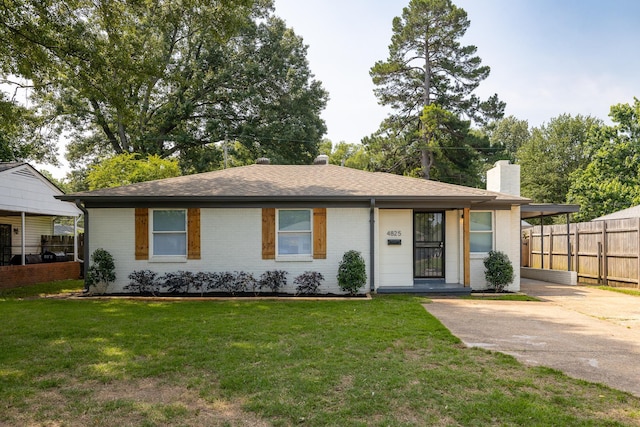 4825 Verne Rd, Memphis, TN 38117 - single story home with brick siding, a chimney, driveway, and a shingled roof