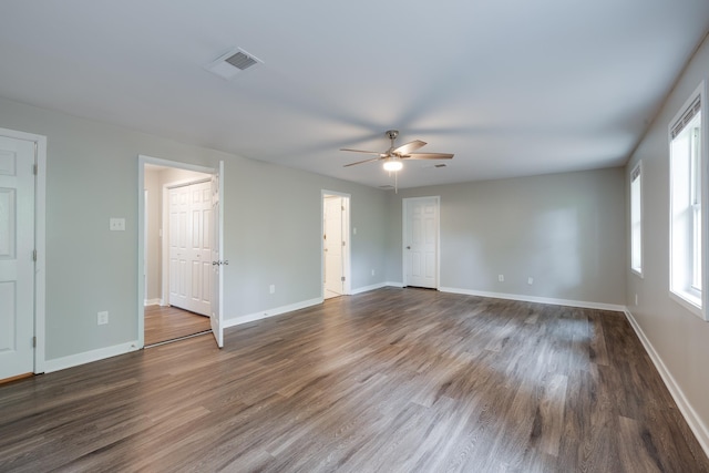 4825 Verne Rd, Memphis, TN 38117 - empty room with ceiling fan and wood finished floors