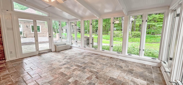 4030 Windolyn Way, Bartlett, TN 38133 - unfurnished sunroom with french doors, plenty of natural light, and a wall mounted air conditioner