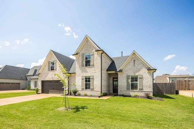 50 Misty Meadow Ln, Oakland, TN 38060 - view of front of house featuring a garage, driveway, brick siding, and a shingled roof