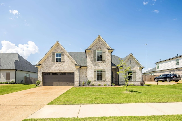 50 Misty Meadow Ln, Oakland, TN 38060 - view of front of home with an attached garage, brick siding, driveway, and a shingled roof