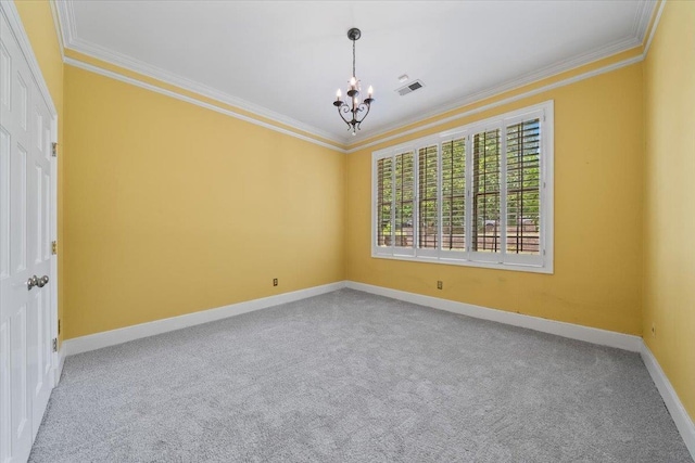 881 S Perkins Rd, Memphis, TN 38117 - carpeted empty room with a chandelier and crown molding