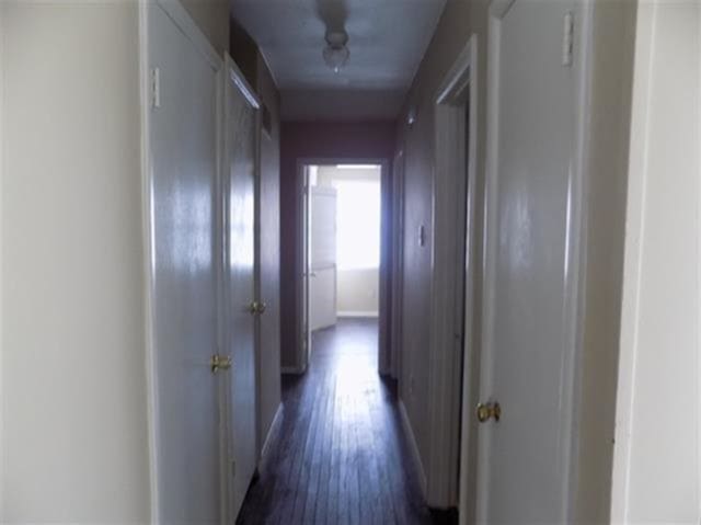 1106 Stratford Rd, Memphis, TN 38122 - hallway with dark wood-style floors and baseboards