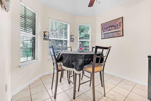 10215 N Green Moss Dr, Cordova, TN 38018 - dining room featuring a ceiling fan and light tile patterned floors