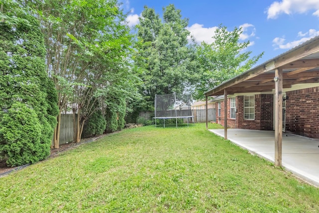 10215 N Green Moss Dr, Cordova, TN 38018 - fenced backyard featuring a trampoline and a patio area